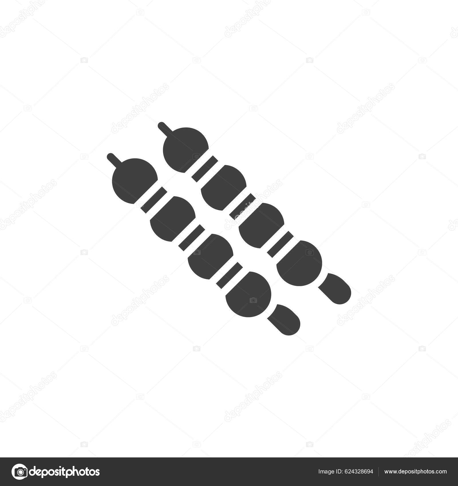 Bbq Skewers Vector Icon Filled Flat Sign Mobile Concept Web Stock