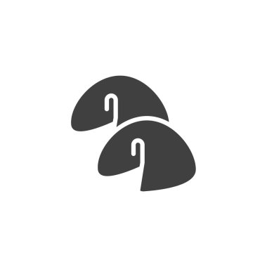 Şans kurabiyesi ikonu. Mobil konsept ve web tasarımı için düz tabela. Çin şans kurabiyeleri sembolü. Sembol, logo çizimi. Vektör grafikleri