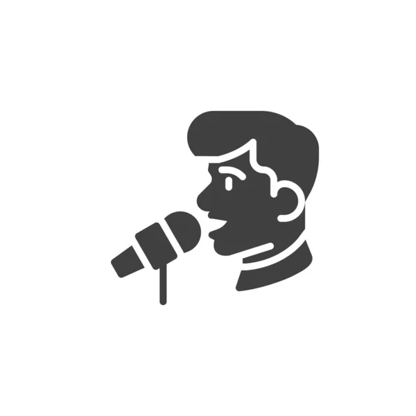 Человек Векторным Значком Микрофона Заполненный Плоский Знак Мобильной Концепции Веб — стоковый вектор