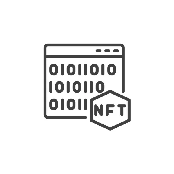 Nft Kódsor Ikon Lineáris Stílus Jel Mobil Koncepció Web Design — Stock Vector