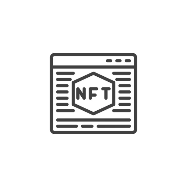 Nftのウェブサイトのラインアイコン モバイルコンセプトとウェブデザインのためのリニアスタイルのサイン ファンタブルではないトークンマーケットプレイスのアウトラインベクトルアイコン シンボル ロゴイラスト ベクトルグラフィックス — ストックベクタ