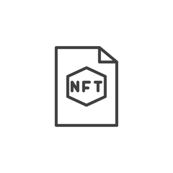 Nftファイルラインアイコン モバイルコンセプトとウェブデザインのためのリニアスタイルのサイン ファンタブルではないトークンファイルアウトラインベクトルアイコン シンボル ロゴイラスト ベクトルグラフィックス — ストックベクタ