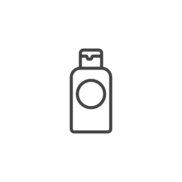 ネイルポリッシュリムーバーラインアイコン モバイルコンセプトとウェブデザインのためのリニアスタイルのサイン 化粧品ボトルの輪郭ベクトルアイコン シンボル ロゴイラスト ベクトルグラフィックス — ストックベクタ