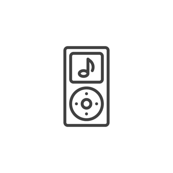 Ikon Baris Pemutar Mp3 Tanda Gaya Linier Untuk Konsep Mobile - Stok Vektor