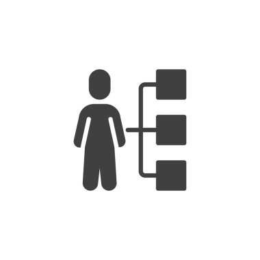 Kişilik becerileri vektör simgesi. Mobil konsept ve web tasarımı için düz tabela. Çalışanların görevleri kabartma simgesi. Sembol, logo çizimi. Vektör grafikleri