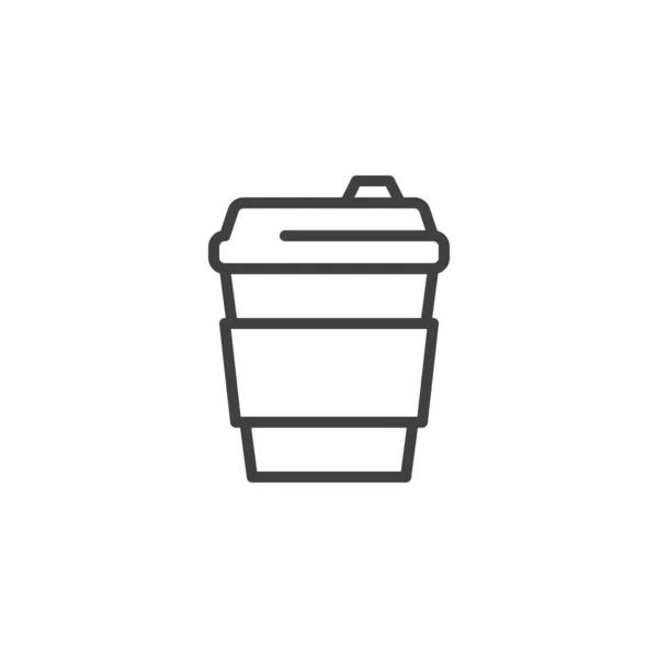 Πλαστικό Εικονίδιο Κύπελλο Καφέ Γραμμή Γραμμικό Στύλ Για Mobile Concept — Διανυσματικό Αρχείο