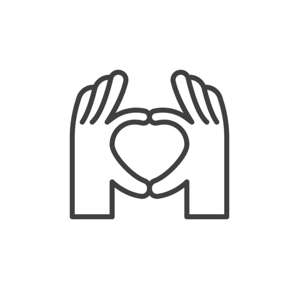 Eller Kalp Çizgisi Simgesi Yapıyor Mobil Konsept Web Tasarımı Için — Stok Vektör