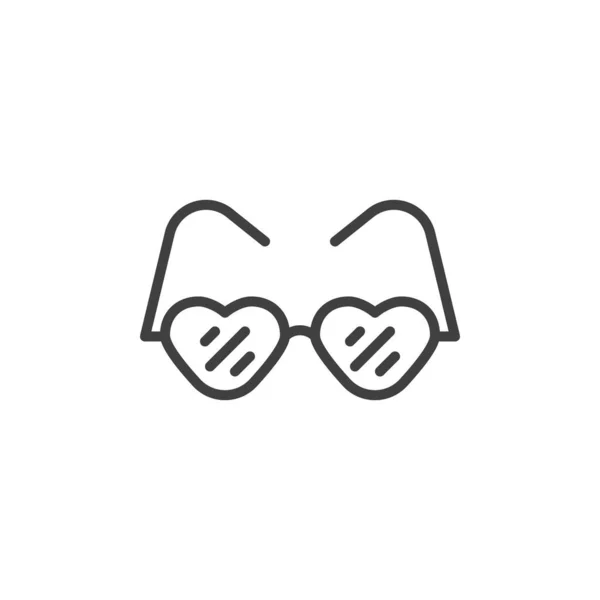 Herzförmige Brillen Säumen Das Symbol Lineares Stilschild Für Mobiles Konzept — Stockvektor