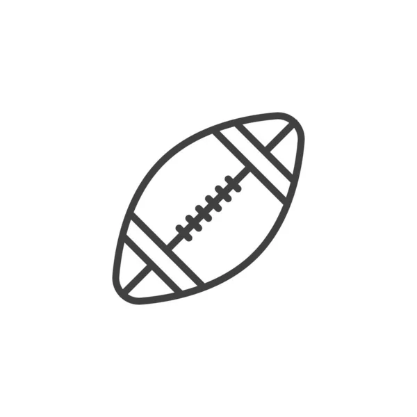 アメリカンフットボールラインのアイコン モバイルコンセプトとウェブデザインのためのリニアスタイルのサイン ラグビーボールアウトラインベクトルアイコン シンボル ロゴイラスト ベクトルグラフィックス — ストックベクタ