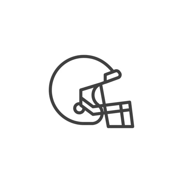Ikona Americké Fotbalové Helmy Lineární Styl Značky Pro Mobilní Koncept — Stockový vektor