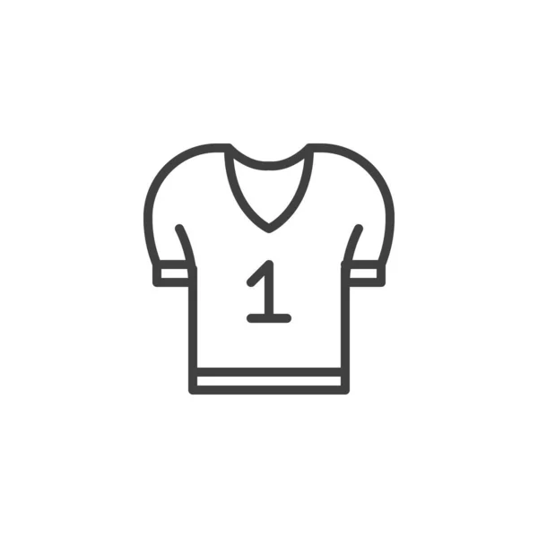 アメリカンフットボールのジャージーラインのアイコン モバイルコンセプトとウェブデザインのためのリニアスタイルのサイン ラグビージャージの輪郭ベクトルアイコン シンボル ロゴイラスト ベクトルグラフィックス — ストックベクタ