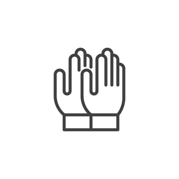 Beschermende Handschoenen Lijn Pictogram Lineair Stijlteken Voor Mobiel Concept Webdesign — Stockvector