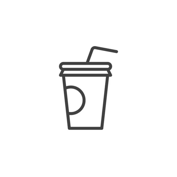 Σόδα Ποτήρι Ποτήρι Εικονίδιο Γραμμή Γραμμικό Στύλ Για Mobile Concept — Διανυσματικό Αρχείο
