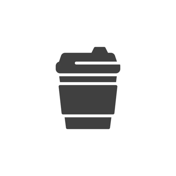 Векторный Значок Пластиковой Чашки Кофе Заполненный Плоский Знак Мобильной Концепции — стоковый вектор