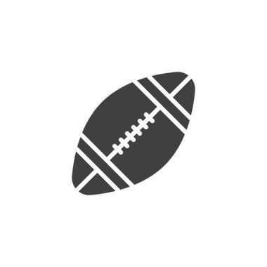 Amerikan futbol topu vektör ikonu. Mobil konsept ve web tasarımı için düz tabela. Rugby topu sembolü. Sembol, logo çizimi. Vektör grafikleri
