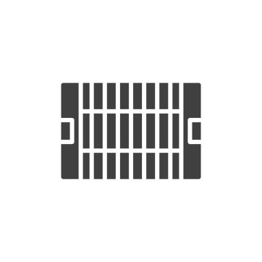 Amerikan futbol sahası vektör ikonu. Mobil konsept ve web tasarımı için düz tabela. Futbol sahası sembolü. Sembol, logo çizimi. Vektör grafikleri