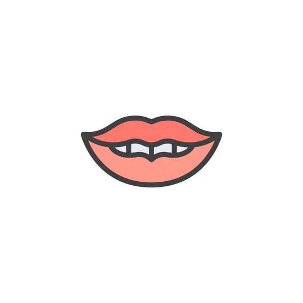 Woman Lips Filled Outline Icon Line Vector Sign Linear Colorful — Stock Vector