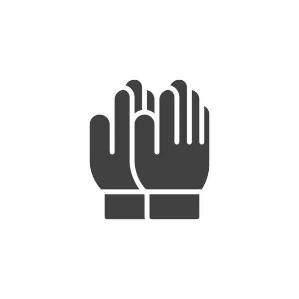 防护手套矢量图标 填写了移动概念和网页设计的平面标志 手套的副字形图标 标识插图 矢量图形 — 图库矢量图片