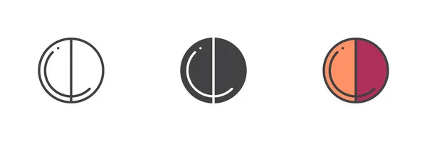円形のチャート異なるスタイルのアイコンセット グリフ 塗りつぶしのアウトラインのカラフルなバージョン アウトライン 塗りつぶしのベクトル記号 シンボル ロゴイラスト ベクトルグラフィックス — ストックベクタ