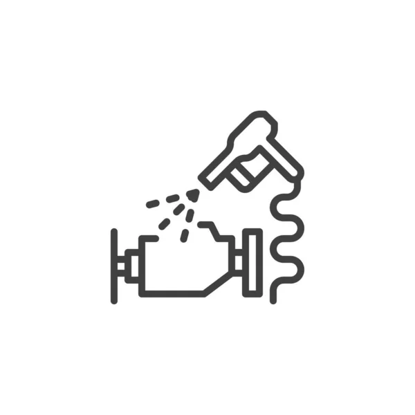 Ikona Mycia Silnika Samochodowego Liniowy Znak Stylu Dla Mobilnej Koncepcji — Wektor stockowy