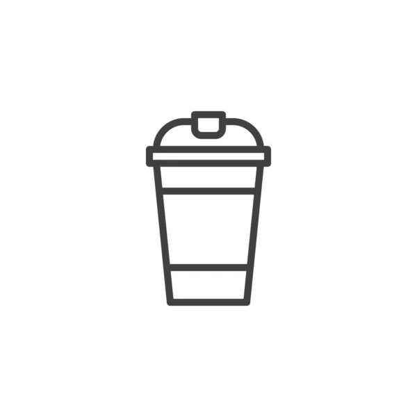 咖啡杯系列图标 移动概念和网页设计的线性风格标志 纸杯咖啡轮廓矢量图标 标识插图 矢量图形 — 图库矢量图片