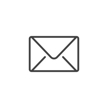 E- posta ileti satırı simgesi. Mobil konsept ve web tasarımı için doğrusal biçim işareti. Zarf posta ana hatları vektör simgesi. Sembol, logo çizimi. Vektör grafikleri
