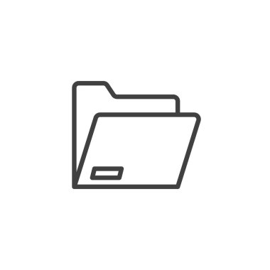 Dosya klasörü satır simgesi. mobil konsept ve web tasarımı için doğrusal stil işareti. Belge klasörü anahat vektör simgesi. Sembol, logo illüstrasyonu. Vektör grafikleri