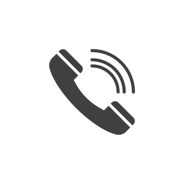 Arama vektör simgesi. Mobil konsept ve web tasarımı için düz tabela. Telefon çağrısı glyph ikonu. Sembol, logo çizimi. Vektör grafikleri