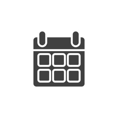 Takvim planlayıcı vektör simgesi. Mobil konsept ve web tasarımı için düz tabela. Takvim sayfası simgesi. Sembol, logo çizimi. Vektör grafikleri