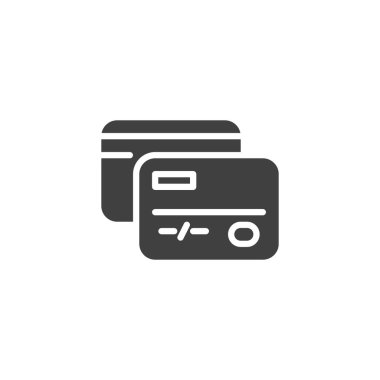 Kredi kartı vektör simgesi. Mobil konsept ve web tasarımı için düz tabela. Banka kartı kabartma simgesi. Sembol, logo çizimi. Vektör grafikleri