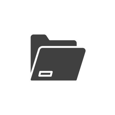 Dosya klasörü vektör simgesi. mobil konsept ve web tasarımı için düz tabela dolu. Belge klasörü glyph simgesi. Sembol, logo illüstrasyonu. Vektör grafikleri