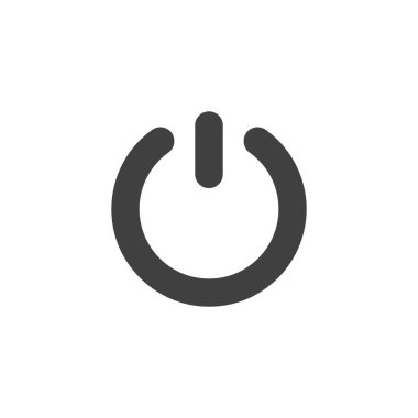 Güç düğmesi vektör simgesi. Mobil konsept ve web tasarımı için düz tabela. Güç düğmesi simgesi. Sembol, logo çizimi. Vektör grafikleri