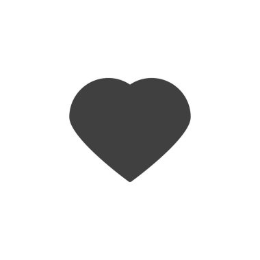 Kalp vektör simgesi. Mobil konsept ve web tasarımı için düz tabela. Kalp şeklindeki sembol. Aşk sembolü, logo illüstrasyonu. Vektör grafikleri