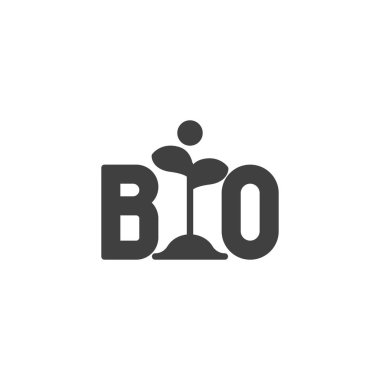 Biyolojik enerji vektör simgesi. Mobil konsept ve web tasarımı için düz tabela. Biyolojik bitki sembolü. Çevre dostu sembol, logo çizimi. Vektör grafikleri