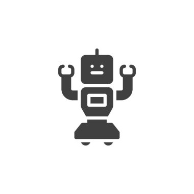 Robot vektör simgesi. Mobil konsept ve web tasarımı için düz tabela. Robot sembol simgesi. Sembol, logo çizimi. Vektör grafikleri