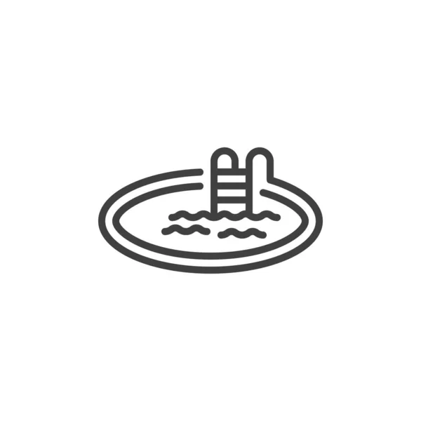 Swimming Pool Line Icon Linear Style Sign Mobile Concept Web — 스톡 벡터