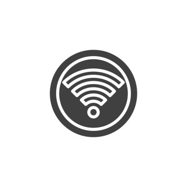 Wifi vektör simgesi sinyali. Mobil konsept ve web tasarımı için düz tabela. Kablosuz ağ servis simgesi. Sembol, logo çizimi. Vektör grafikleri