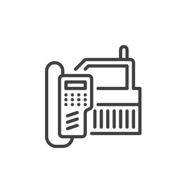 Retro office telephone line icon. linear style sign for mobile concept and web design. Radio telephone outline vector icon. Symbol, logo illustration. Vector graphics