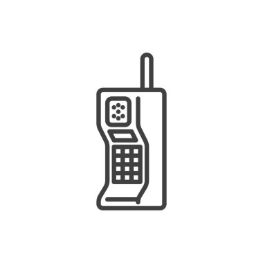 Retro mobile phone line icon. linear style sign for mobile concept and web design. Old cell phone outline vector icon. Symbol, logo illustration. Vector graphics