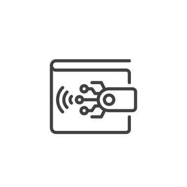 Digital wallet line icon. linear style sign for mobile concept and web design. Online wallet outline vector icon. Symbol, logo illustration. Vector graphics