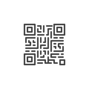 QR code line icon. linear style sign for mobile concept and web design. QR scan outline vector icon. Symbol, logo illustration. Vector graphics