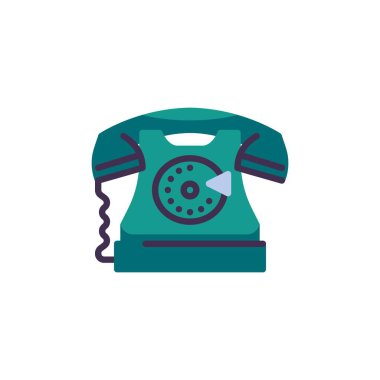 Rotary phone flat icon, vector sign, colorful pictogram isolated on white. Symbol, logo illustration. Flat style design