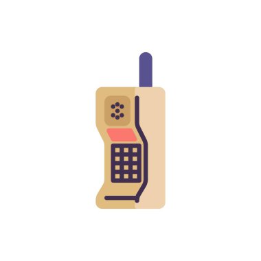 Retro mobile phone flat icon, vector sign, colorful pictogram isolated on white. Symbol, logo illustration. Flat style design