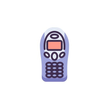 Retro cellphone flat icon, vector sign, colorful pictogram isolated on white. Symbol, logo illustration. Flat style design