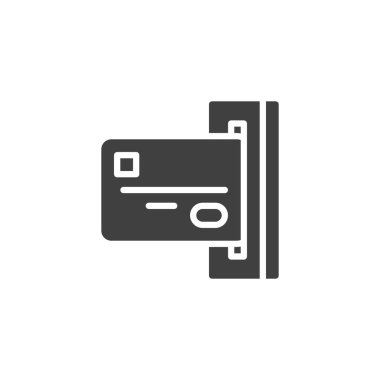 Insert credit card vector icon. filled flat sign for mobile concept and web design. ATM and credit card glyph icon. Symbol, logo illustration. Vector graphics
