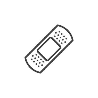 Strip plastic bandage line icon. linear style sign for mobile concept and web design. Adhesive bandage outline vector icon. Symbol, logo illustration. Vector graphics