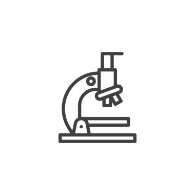 Laboratory microscope line icon. linear style sign for mobile concept and web design. Microscope outline vector icon. Research symbol, logo illustration. Vector graphics