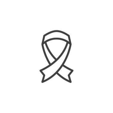 Bilinirlik şerit çizgisi simgesi. mobil konsept ve web tasarımı için doğrusal stil işareti. Kanser şerit anahat vektör simgesi. Sembol, logo illüstrasyonu. Vektör grafikleri