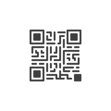 QR code vector icon. filled flat sign for mobile concept and web design. QR scan glyph icon. Symbol, logo illustration. Vector graphics