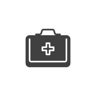 First aid kit vector icon. filled flat sign for mobile concept and web design. Medical box glyph icon. Symbol, logo illustration. Vector graphics